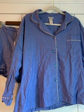 BedHead LONG SLEEVE CLASSIC COTTON SHORTY PJ SET chambray blue xl